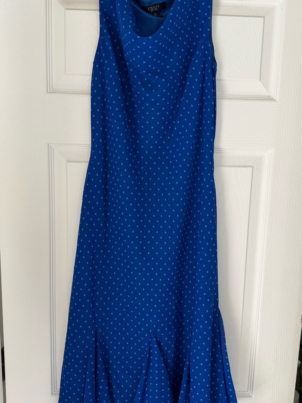 Chaps Blue Polka Dot Dress